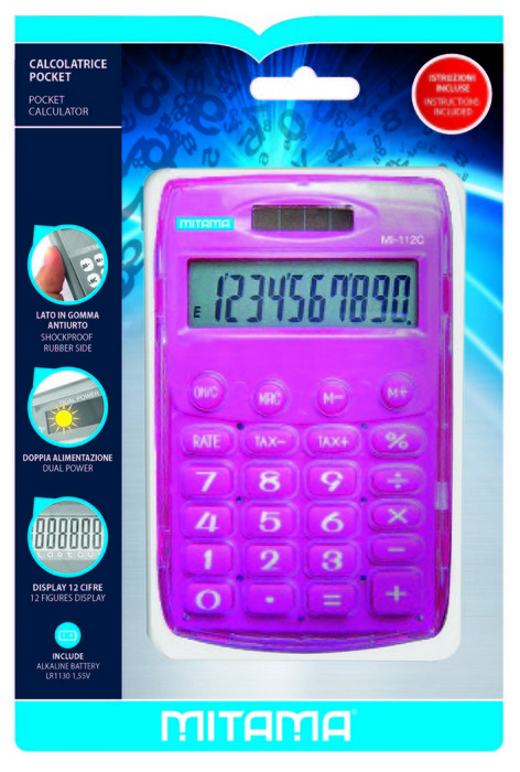 Calculadora mitama pocket 10 digitos colores surtidos