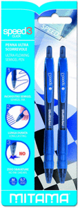 Boligrafo azul retractil semi-gel punta 0.7 mm bl 2 uds