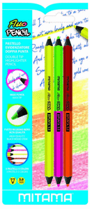 Lapices jumbo neon doble punta blister 3 colores