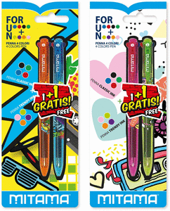 Boligrafo 2 colores trendy blister 2 ud surtidos
