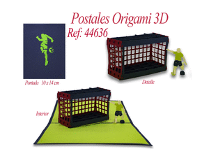 Postal 3d origami futbol