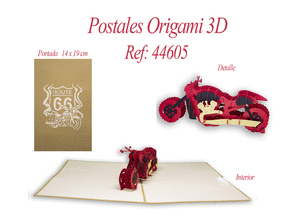 Postal 3d origami moto