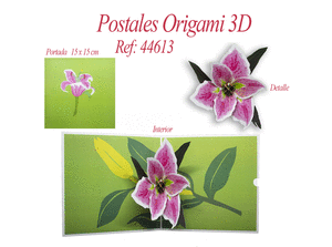 Postal 3d origami lirio