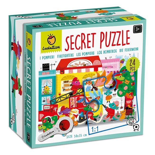 Puzzle secreto 24 piezas - bomberos