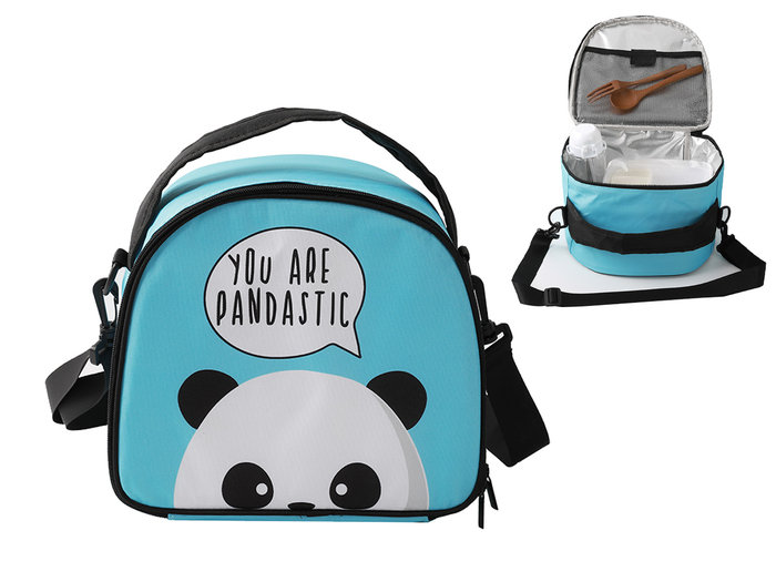 Bolsa de almuerzo panda, con bandolera
