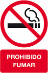 Etiqueta señalizar 180x120 b/2 prohibido fumar