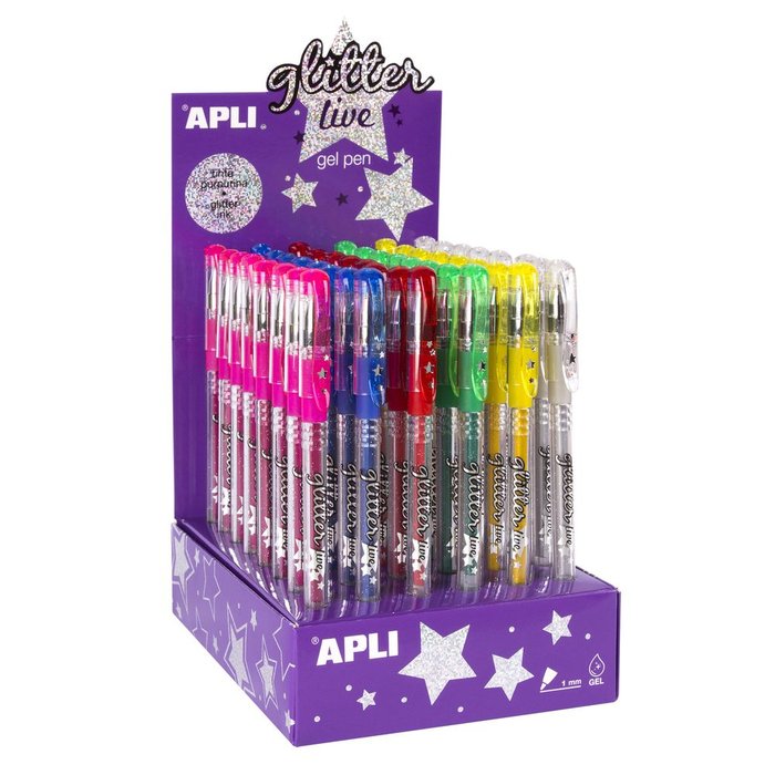 Bolígrafos de gel con purpurina con tinta brillante de 8 colores