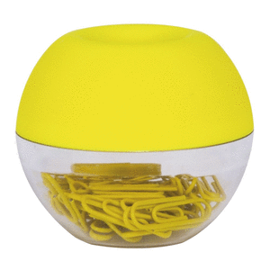 Dispensador clips fluor collection amarillo