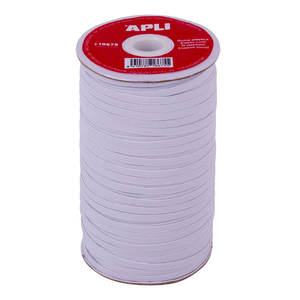 Bobina de cuerda elastica plana blanca 5 mm x 100 m