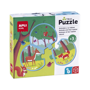 Puzzle trio animales y su habitat 24 piezas