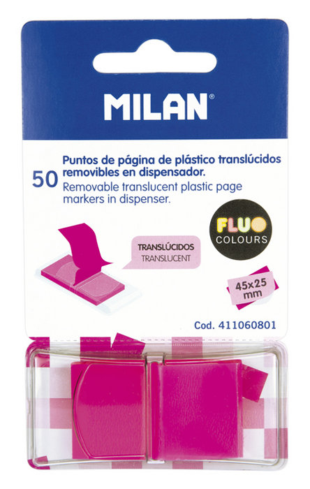 Marcadores de pagina translucidos rosa 50 hojas