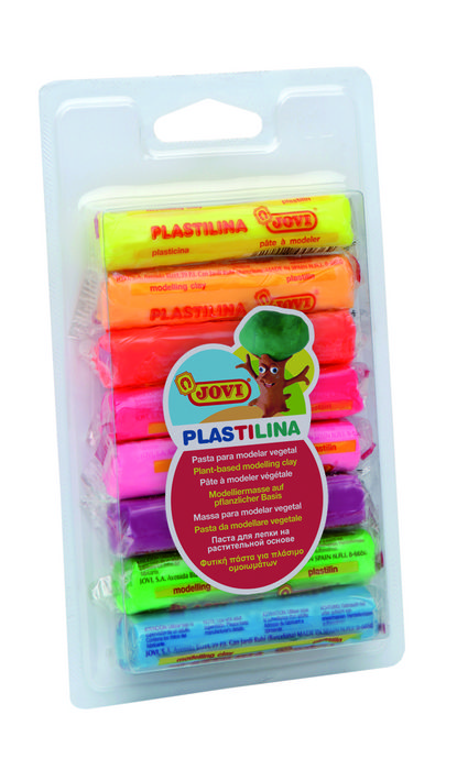 Blister plastilina jovi 8 ud 15 g fluorescente