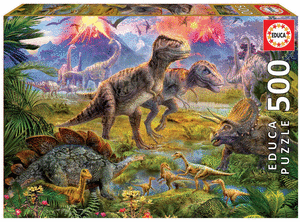 Puzzle educa 500 piezas encuentro de dinosaurios