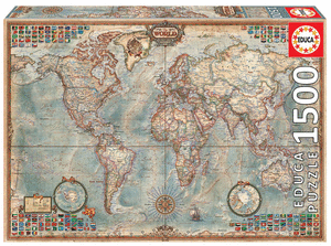 Puzzle educa 1500 piezas el mundo, mapa politico