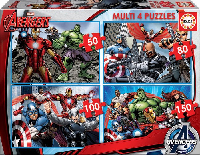 Puzzle multi 4 puzzles 50-80-100-150 avengers
