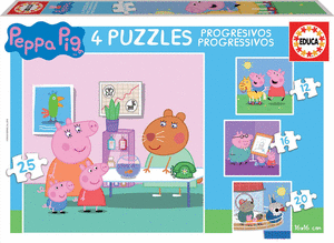 Puzzle progresivos peppa pig 12-16-20-25
