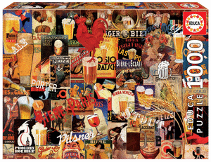 Puzzle educa 1000 piezas collage de cerveza vintage