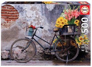 Puzzle educa 500 piezas bicicleta con flores