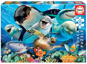 Puzzles junior 100 piezas selfie bajo el agua
