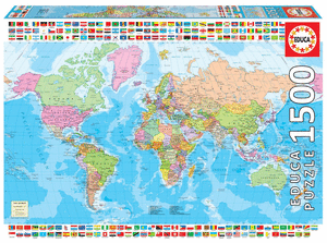 Puzzle educa 1500 piezas mapamundi politico
