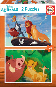 Puzzle 2x48 piezas rey leon