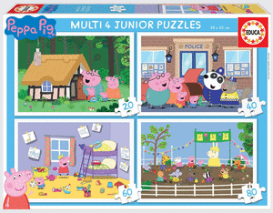 Puzzle multi 4 junior peppa pig 20-40-60-80