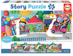 Puzzle educa 26 piezas vehiculos en la ciudad story puzzle
