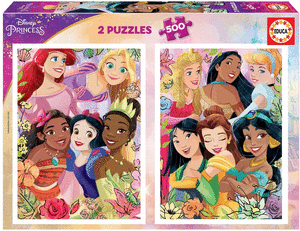 Puzzle educa 2x500 piezas disney princess