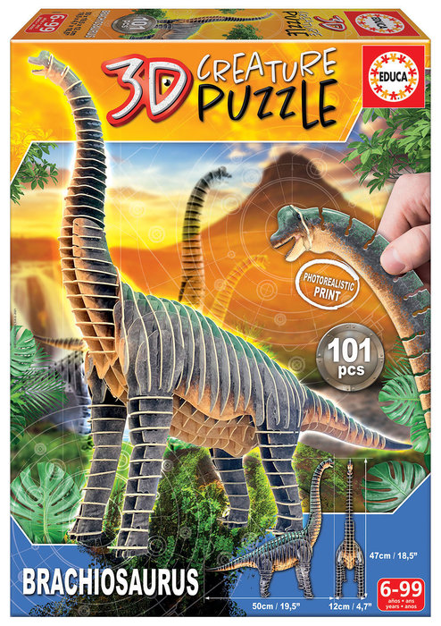 Puzzle 3d creature brachiosaurus