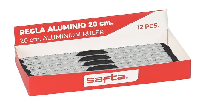 Expositor 12 uds regla aluminio 20cm