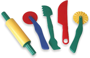 Set de accesorios pasta blanda de 22 cm modelar, multicolor