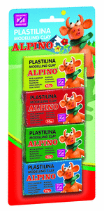 Plastilina alpino de 50 gr colores parchis blister 4 unidade