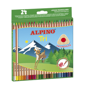 Lapiz alpino triangular 24 colores surtidos