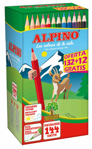 Lapiz alpino economy pack  132 + 12 gratis colores surtidos