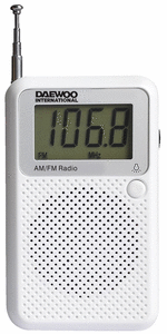 Radio digital drp-115 de bolsillo blanca