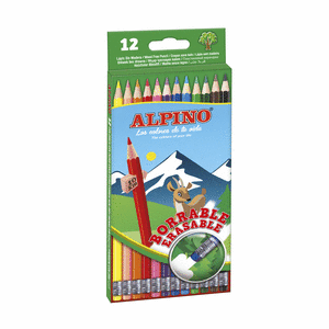 Lapiz alpino 12 colores borrables