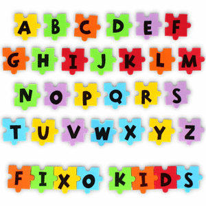 Blister 100 letras puzle goma eva adhesiva