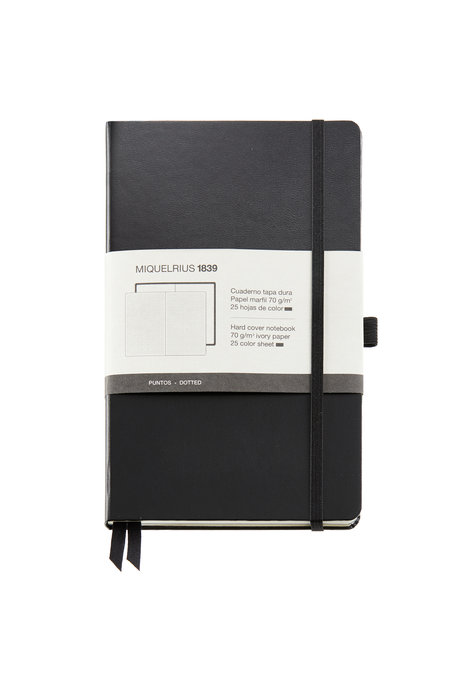 Cuaderno de notas negro 130x210 192 h liso simil piel
