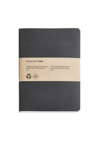 Cuaderno de notas negro 4º 100 h liso 100% reciclado