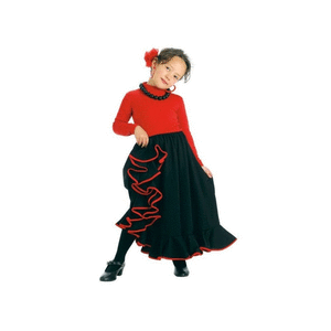 Disfraz falda rociera infantil negra t-3