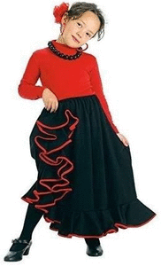 Disfraz falda rociera infantil negra t-5