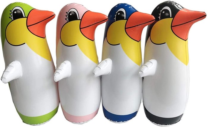 Pinguino hinchable balancin 20cm 4 colores