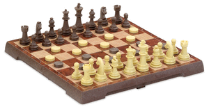 Juego de mesa ajedrez damas magnetico mediano