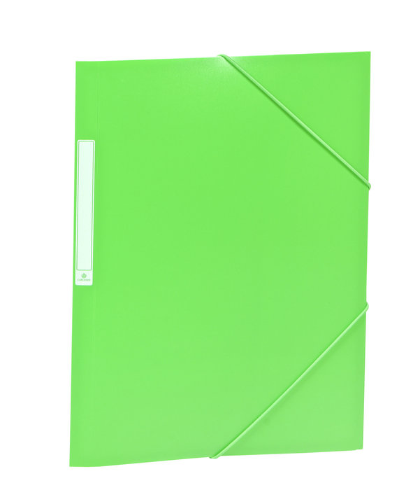 Carpeta solapas pp folio etiqueta goma verde