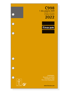Recambio anual 2022 finocam c998 agenda classic 609 dp