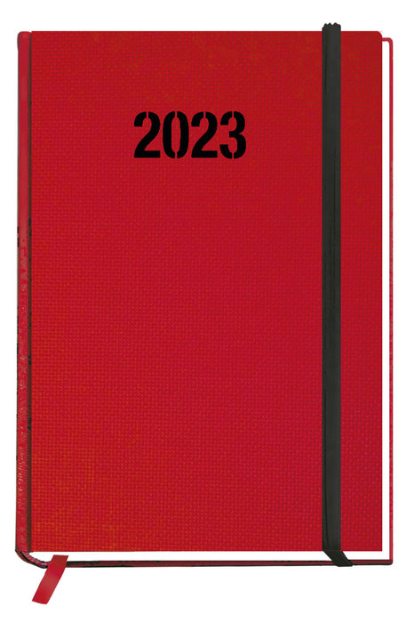Agenda anual 2023 dp peÑafiel plus acolchada goma rojo