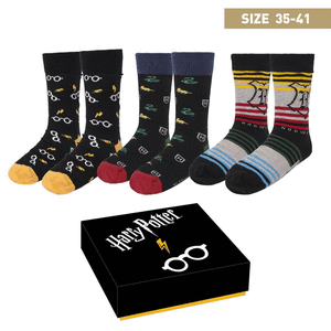 Pack regalo calcetines 3 mod. harry potter talla 35-41