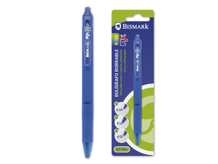 Boligrafo borrable bismark con clip azul bl1 12u
