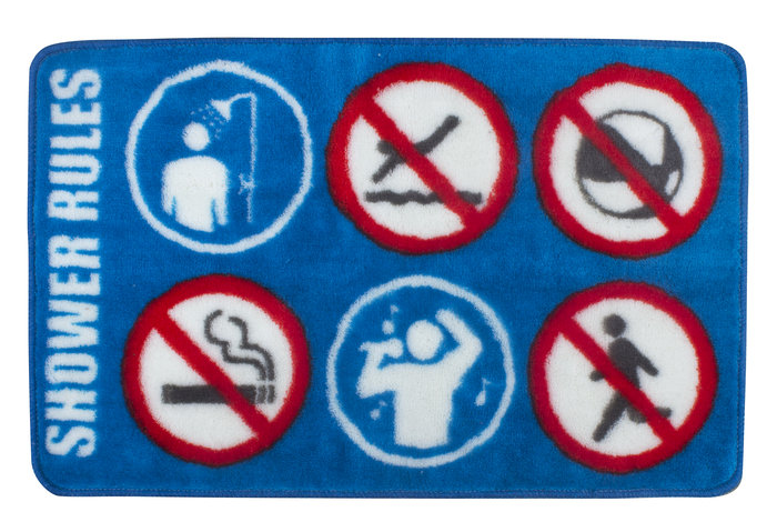 Alfombra baÑo shower rules
