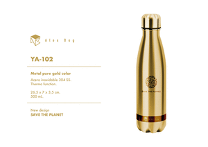 Botella acero inox 500 ml. pure gold color